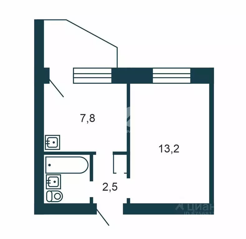 1-к кв. Новосибирская область, Новосибирск ул. Есенина, 10/1 (27.3 м) - Фото 2