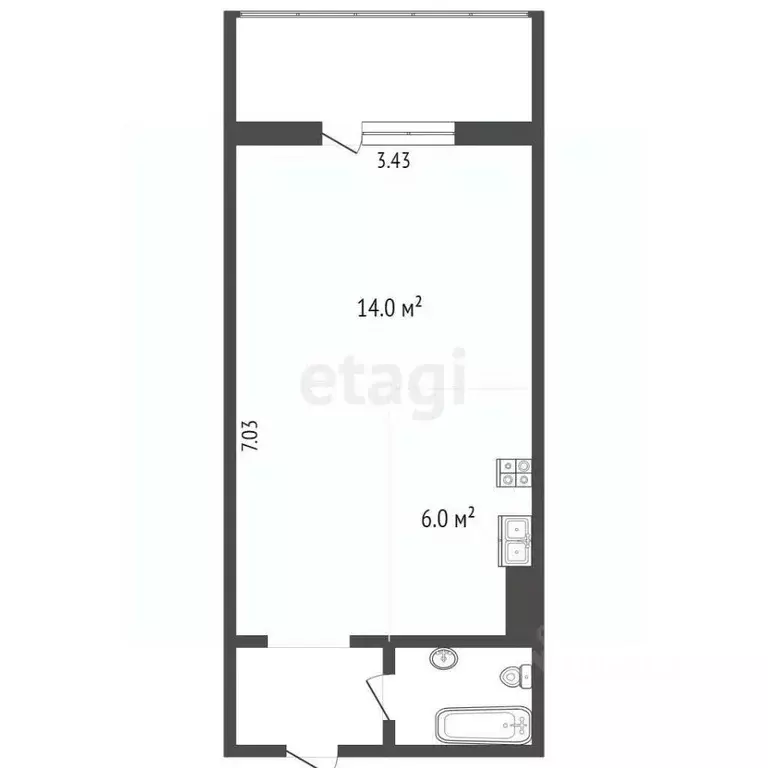 Студия Ханты-Мансийский АО, Сургут ул. Александра Усольцева, 6 (24.0 ... - Фото 1