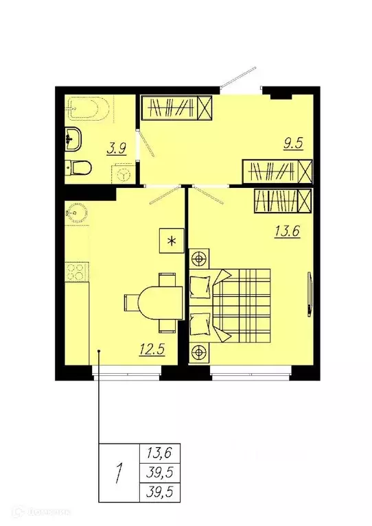 Продаётся 1-к квартира, 39.5 м - Фото 0