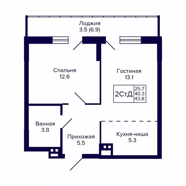 2-комнатная квартира: Новосибирск, улица Коминтерна, 1с (43.8 м) - Фото 0