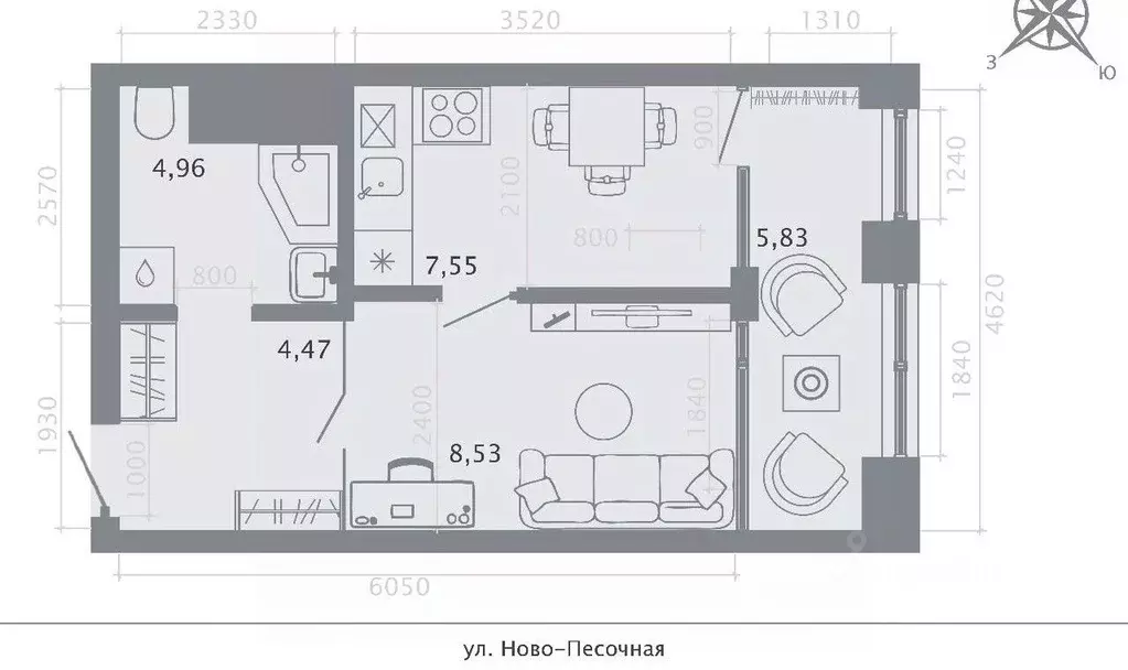 1-к кв. Татарстан, Казань ул. Островского, 116 (31.0 м) - Фото 2