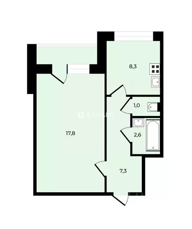 1-к кв. Санкт-Петербург просп. Королева, 48К3 (37.0 м) - Фото 1