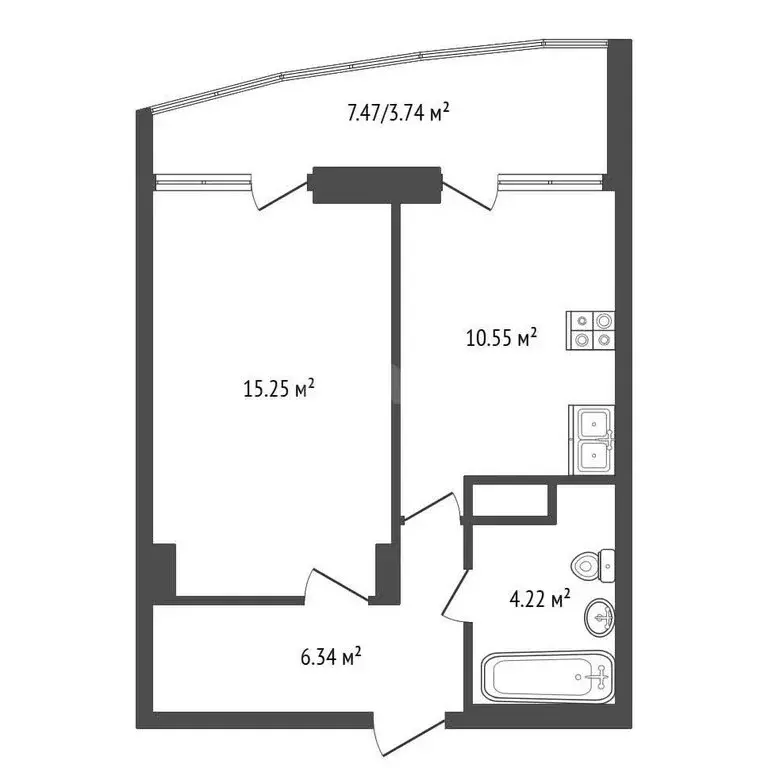 1-комнатная квартира: Гаспра, Парусная улица, 9В (38 м) - Фото 1