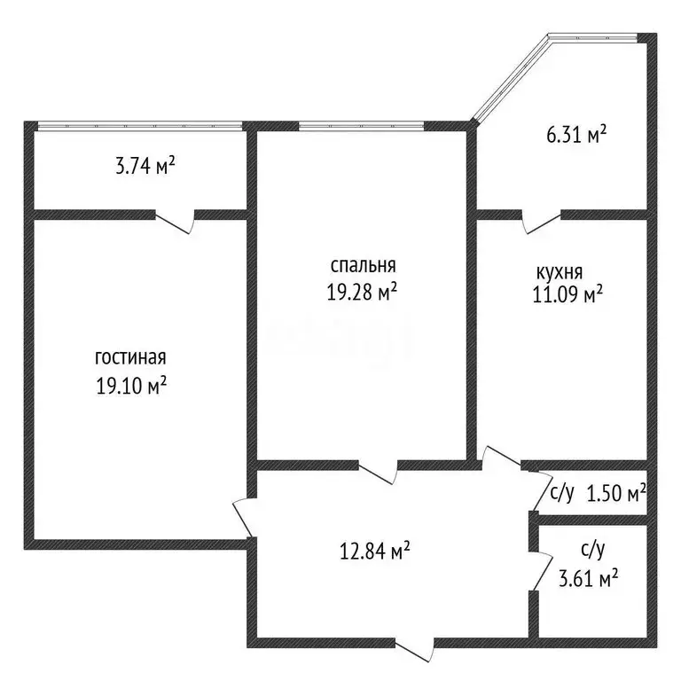 2-комнатная квартира: Воронеж, улица Мордасовой, 9Б (67.5 м) - Фото 1