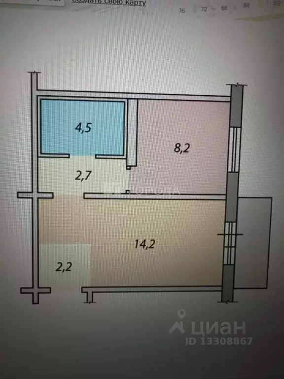 1-к кв. Кемеровская область, Новокузнецк ул. Разведчиков, 21 (31.8 м) - Фото 2