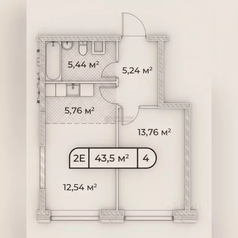 1-к кв. Москва просп. Генерала Дорохова, 39к2И (43.5 м) - Фото 2