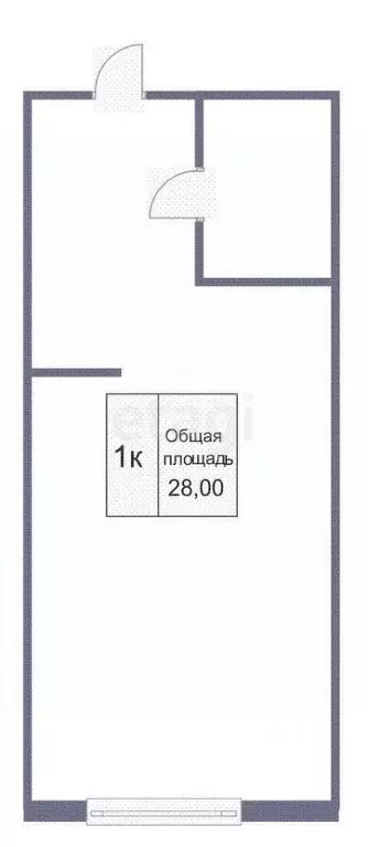 Студия Кемеровская область, Кемерово Большевистская ул., 1А (27.0 м) - Фото 1