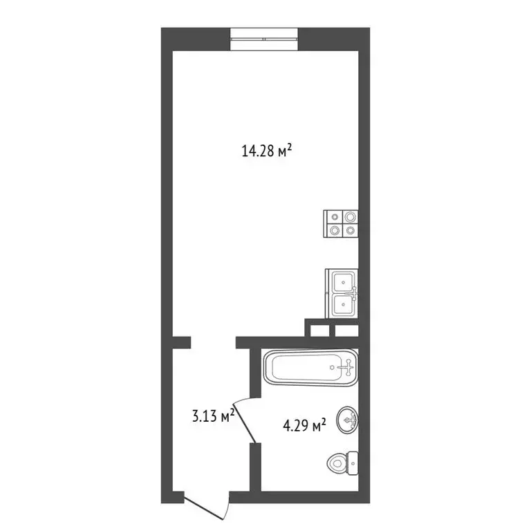 Квартира-студия: Тюмень, улица 9 Января, 160к2 (21.9 м) - Фото 1