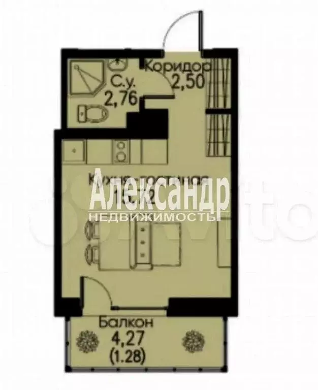 Квартира-студия: Мурино, Романовская улица, 2 (20.8 м) - Фото 2