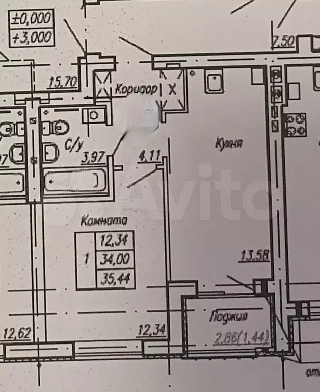 1-к. квартира, 37 м, 1/4 эт. - Фото 0