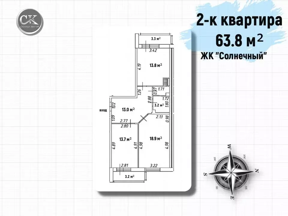 2-к кв. Ленинградская область, Мурино Всеволожский район, бул. ... - Фото 1