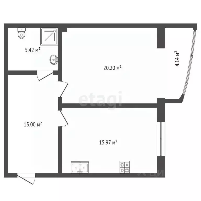 2-к кв. Крым, Симферополь ул. Битакская (50.0 м) - Фото 1