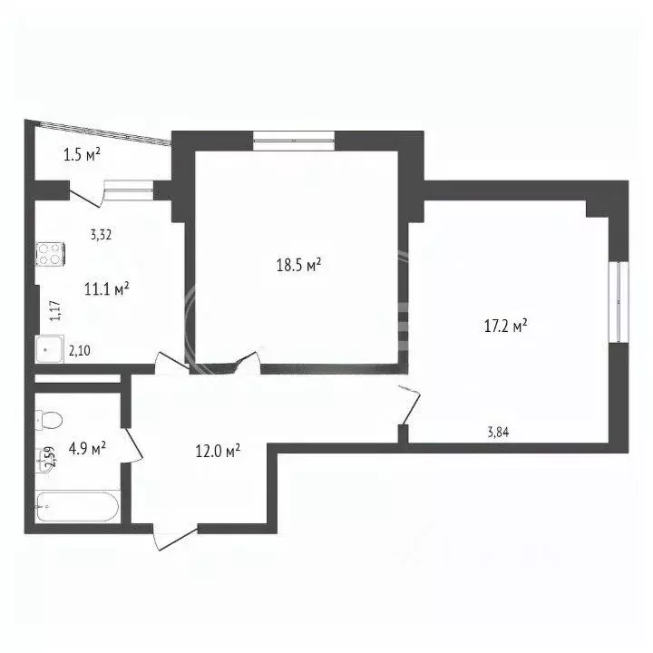 2-к кв. Калининградская область, Калининград Орудийная ул., 20Б (65.0 ... - Фото 2