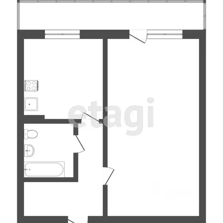 1-к кв. Томская область, Томск ул. Береговая, 5 (34.7 м) - Фото 2