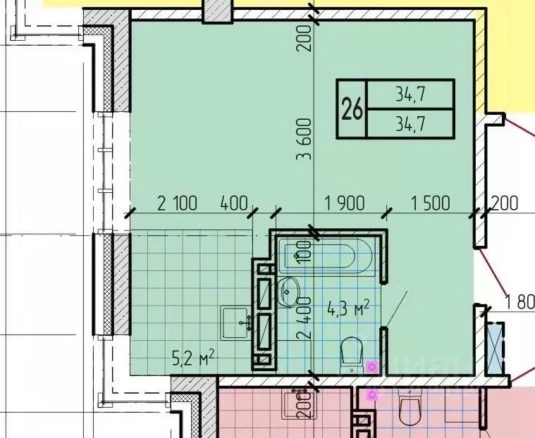 Студия Приморский край, Находка  (34.7 м) - Фото 1