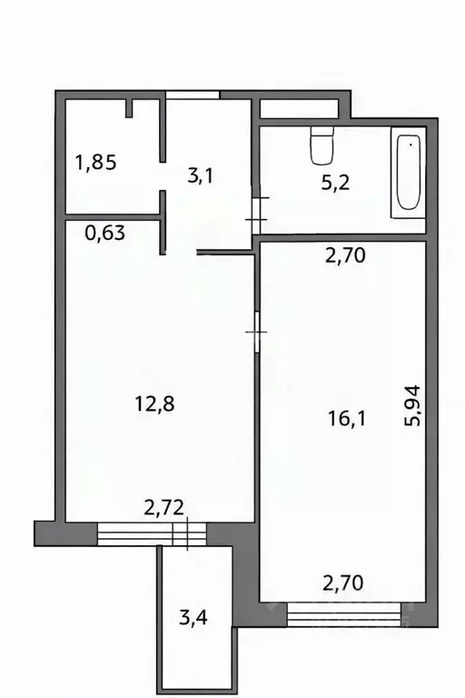 1-к кв. Москва ул. 1-я Ватутинская, 14к2 (39.5 м) - Фото 2