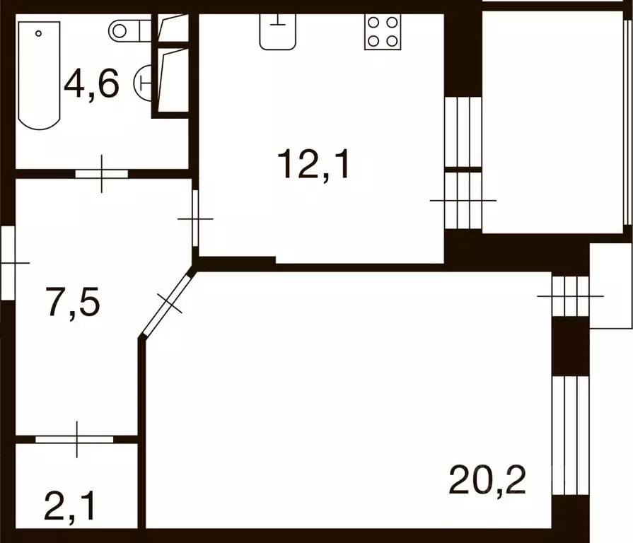 1-к кв. Москва д. Ивановское, ул. Семена Гордого, 1 (46.5 м) - Фото 0