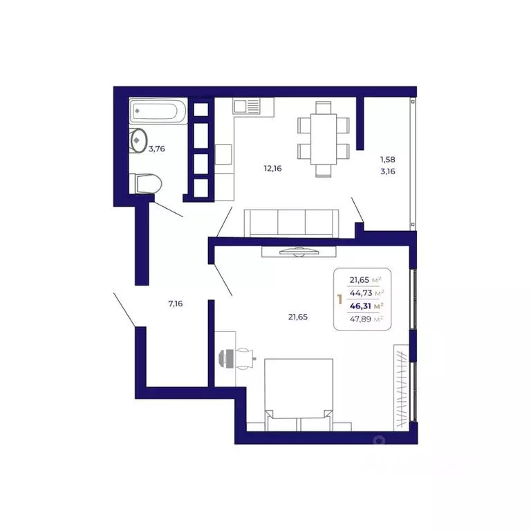 1-к кв. Башкортостан, Уфа Затон-Восточный жилрайон, Паруса жилой ... - Фото 1