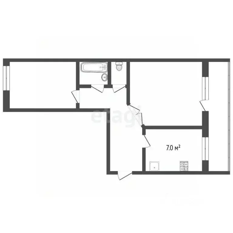 2-к кв. Орловская область, с. Знаменское ул. Мира, 3 (47.9 м) - Фото 0