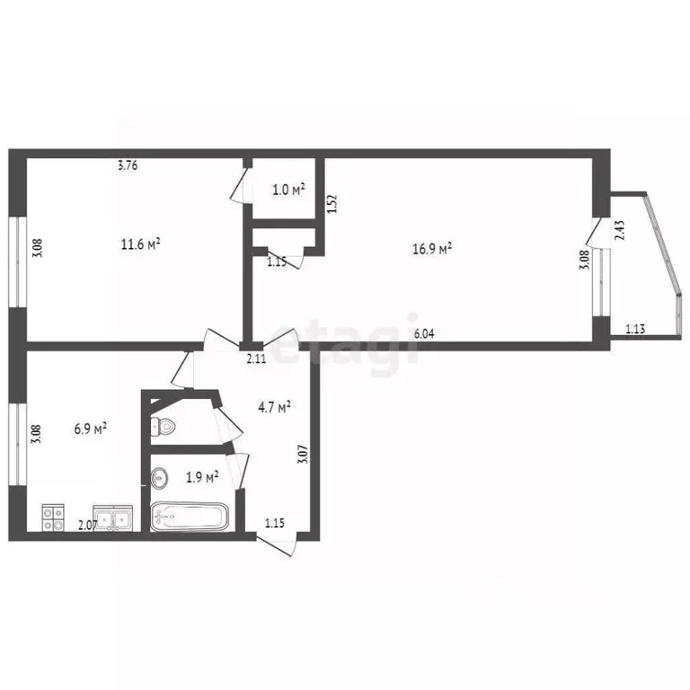 2-к кв. Московская область, Дмитров ДЗФС мкр, 13 (43.8 м) - Фото 2
