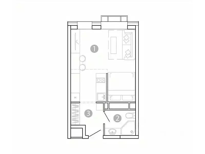 1-к кв. Забайкальский край, Чита 1-я Коллективная ул., 6 СТР (29.29 м) - Фото 1