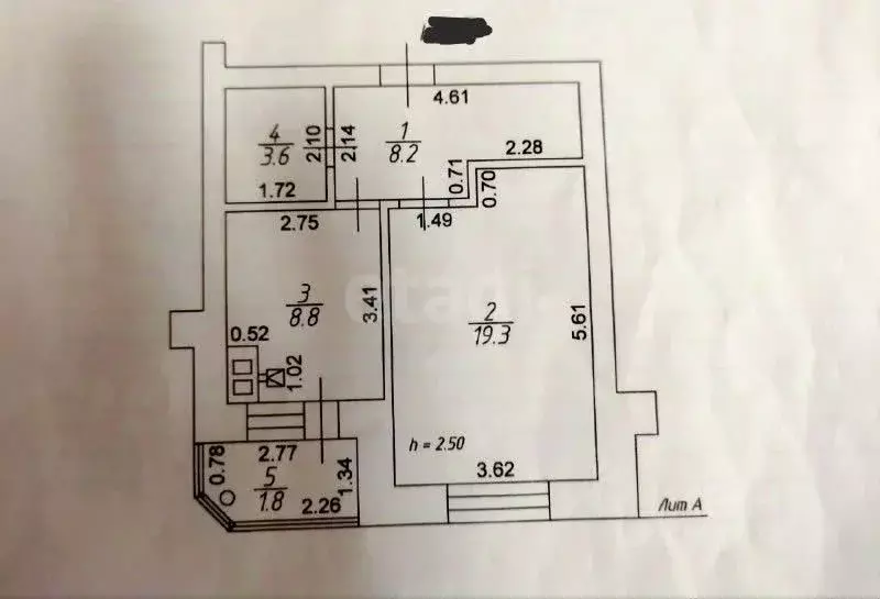 1-к кв. Татарстан, с. Высокая Гора ул. Энергетиков, 17 (39.9 м) - Фото 2