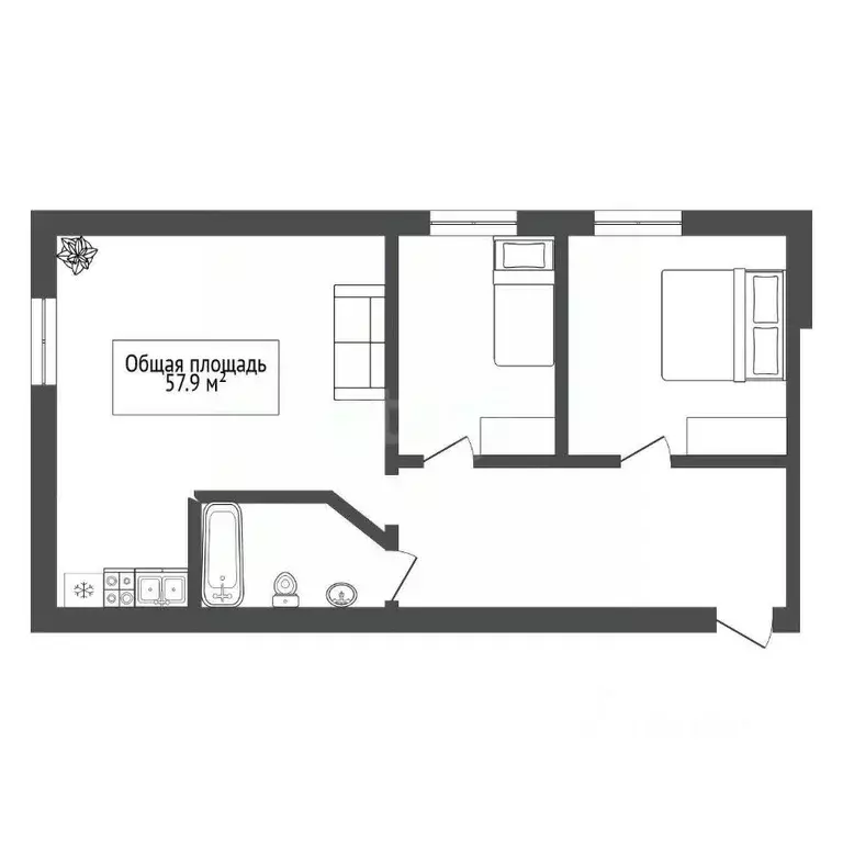 3-к кв. Новосибирская область, Мошковский район, с. Сокур, 1-й кв-л 8 ... - Фото 2