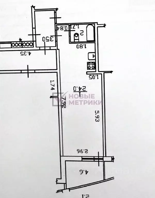 Студия Санкт-Петербург Туристская ул., 15к2 (26.1 м) - Фото 2