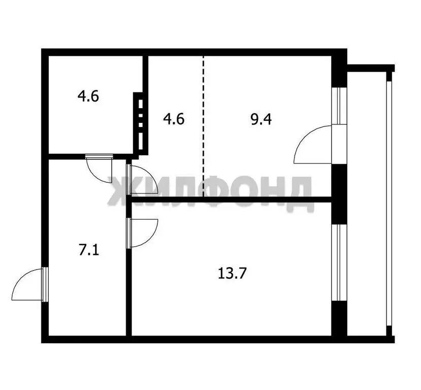 1-комнатная квартира: Новосибирск, Бронная улица, 22 (39.4 м) - Фото 0
