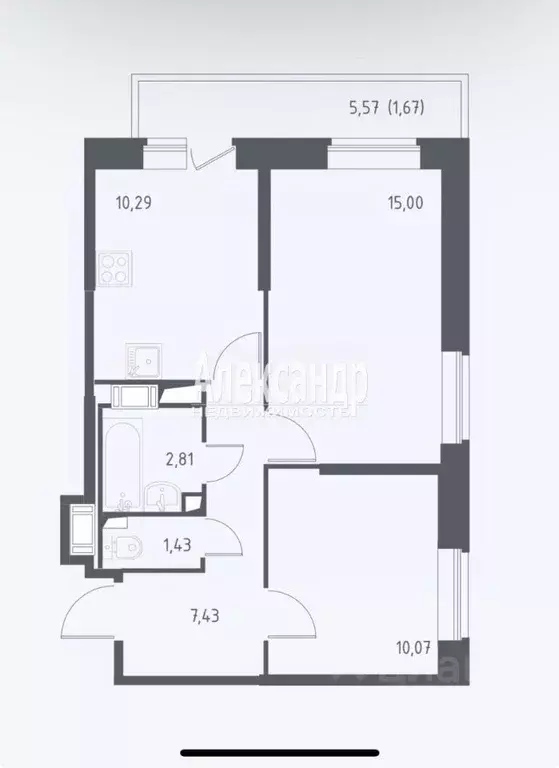 2-к кв. Санкт-Петербург ул. Гудиловская, 9 (49.0 м) - Фото 1