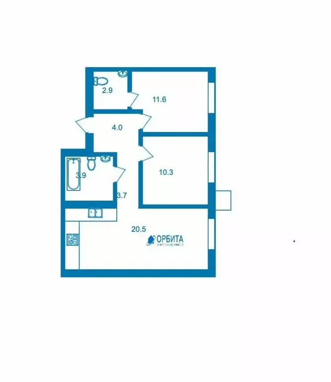 2-комнатная квартира: Тюмень, улица Ветеранов Труда, 36к1 (58.1 м) - Фото 1