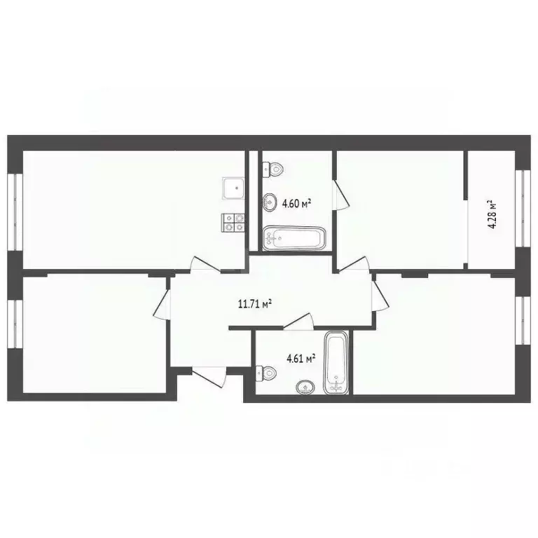 3-к кв. Тюменская область, Тюмень ул. Тимофея Кармацкого, 3 (78.89 м) - Фото 1