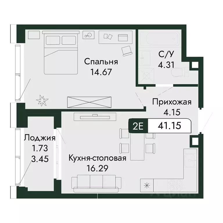 2-к кв. Крым, Алушта  (41.15 м) - Фото 1