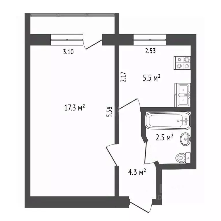 1-к кв. Севастополь, Севастополь, Балаклава г. ул. Строительная, 11А ... - Фото 2