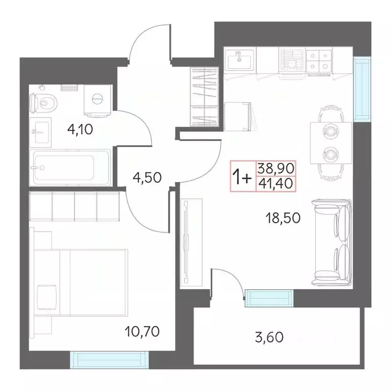 1-к кв. Тюменская область, Тобольск 7А мкр, 29 (41.4 м) - Фото 1