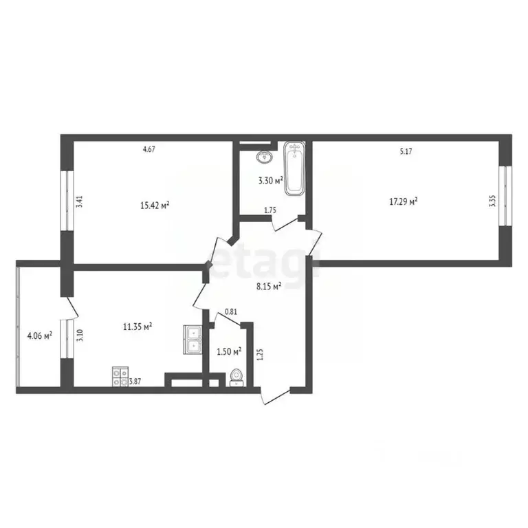 2-к кв. Краснодарский край, Анапа ул. Объездная, 39к2 (57.89 м) - Фото 2