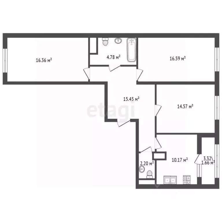 3-к кв. Санкт-Петербург ул. Парфеновская, 11к1 (80.0 м) - Фото 2