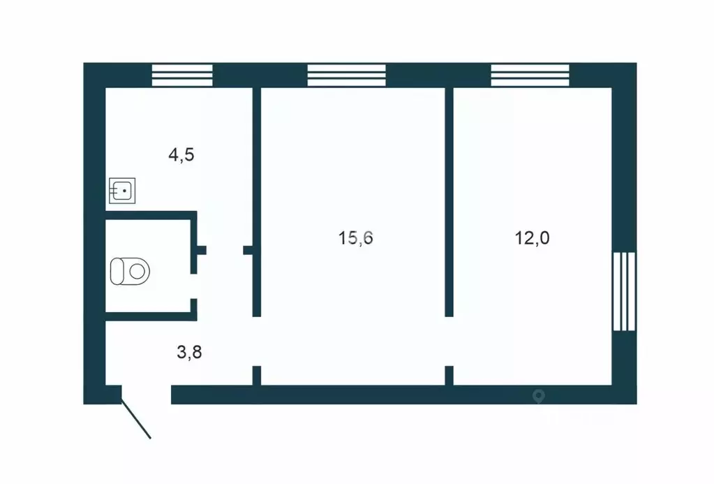 2-к кв. Новосибирская область, Новосибирск Планировочная ул., 18 (37.7 ... - Фото 2