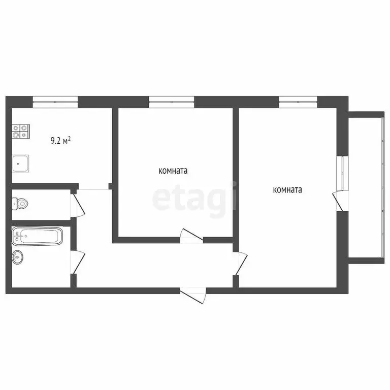 2-комнатная квартира: Челябинск, улица Салавата Юлаева, 29 (51.5 м) - Фото 0