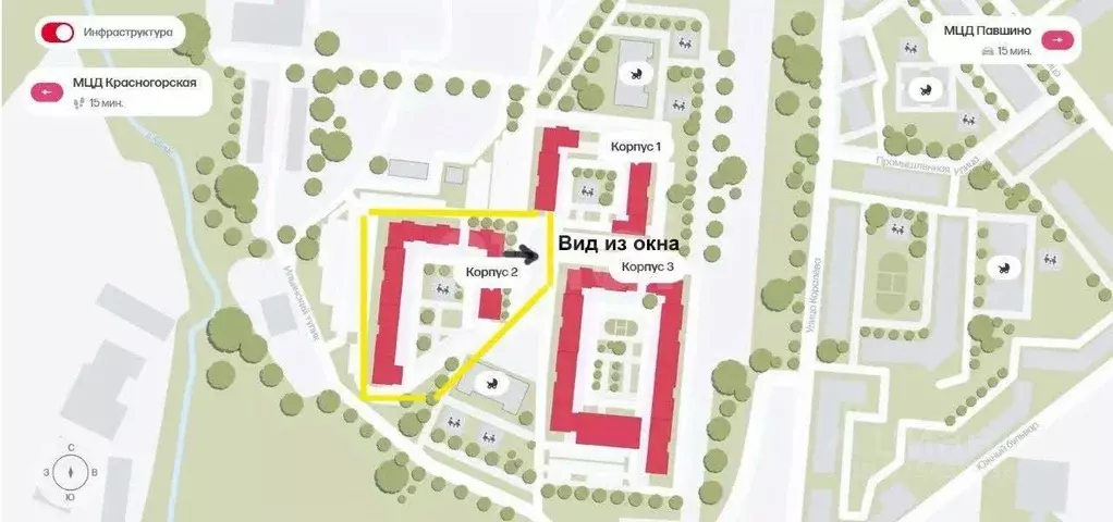 2-к кв. Московская область, Красногорск Ильинойс жилой комплекс, к1 ... - Фото 2