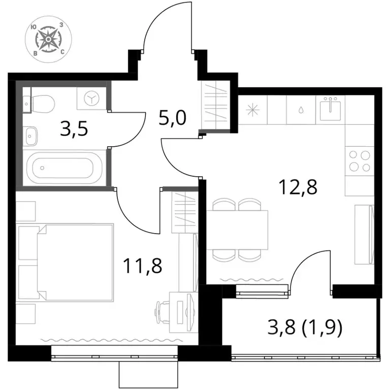 1-к кв. Московская область, Химки Подрезково мкр, 1-й Шереметьевский ... - Фото 1