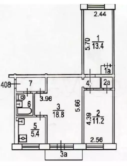 3-к. квартира, 56 м, 5/5 эт. - Фото 0