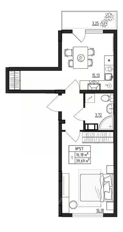 1-к кв. Ленинградская область, Гатчинский муниципальный округ, д. ... - Фото 1
