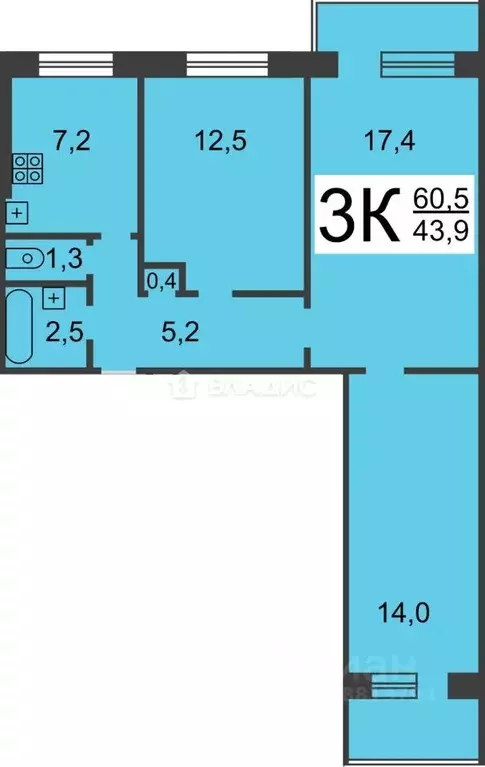 3-к кв. Нижегородская область, Нижний Новгород ул. Максима Горького, ... - Фото 2
