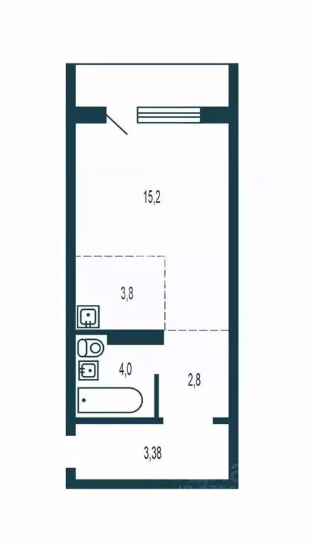 Студия Новосибирская область, Новосибирск ул. Забалуева, 90 (30.5 м) - Фото 2