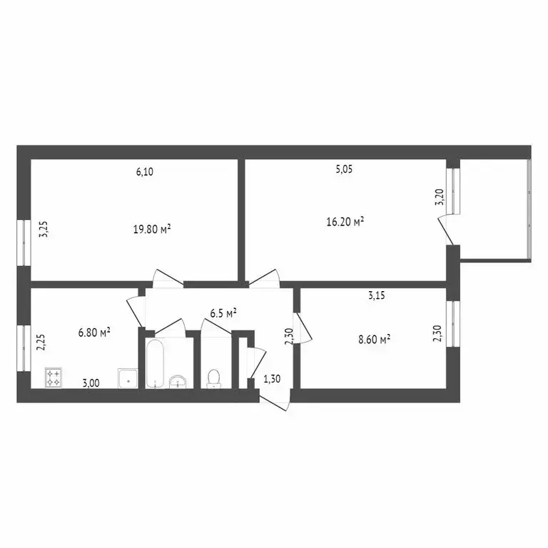 3-комнатная квартира: Омск, улица Кучерявенко, 8 (63 м) - Фото 0