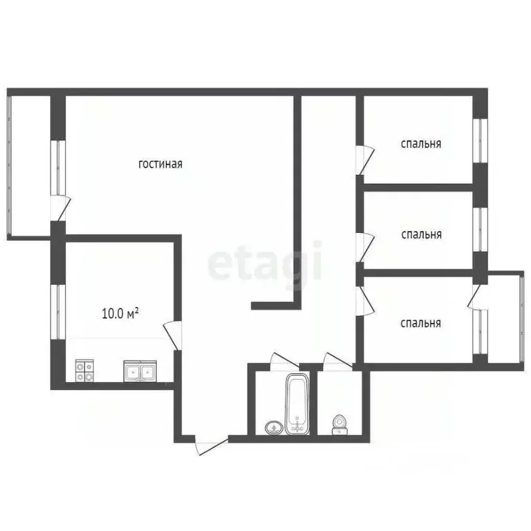 4-к кв. Ямало-Ненецкий АО, Муравленко ул. Губкина, 27 (79.0 м) - Фото 2