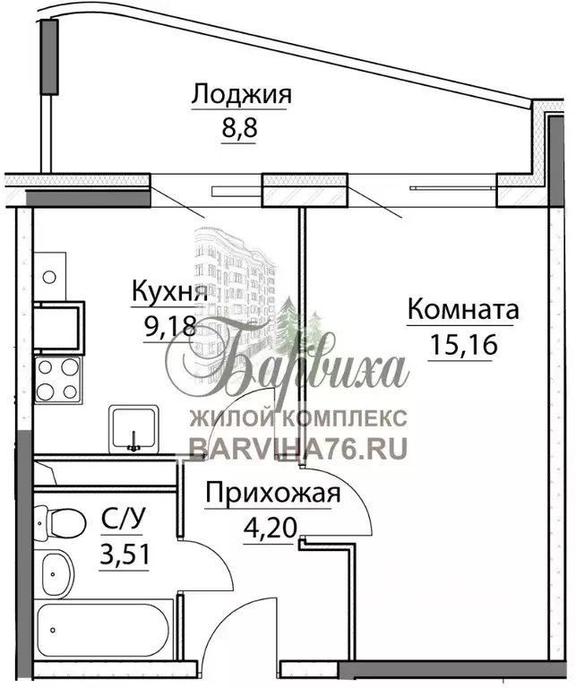 1-к кв. Ярославская область, Ярославский муниципальный округ, пос. ... - Фото 1