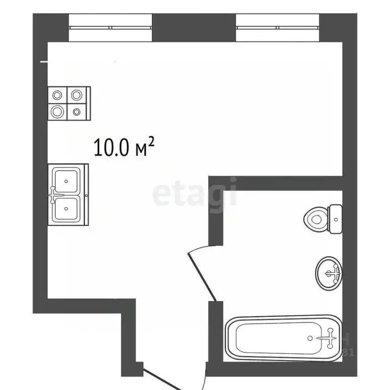 1-к кв. Ростовская область, Ростов-на-Дону Парусный пер., 48 (31.0 м) - Фото 1