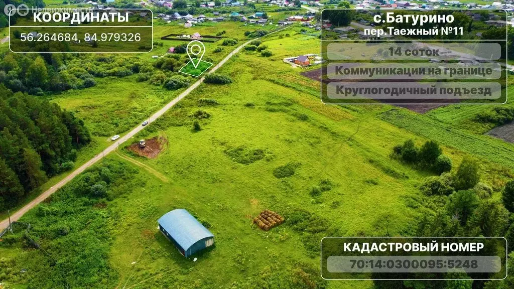 Участок в Батурино, Таёжный переулок (14.38 м) - Фото 2